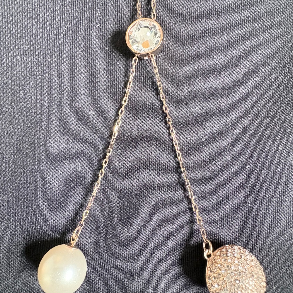 Swarovski Rose Gold Pearl & Crystal Necklace